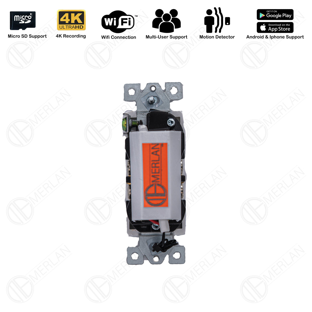 Hidden Surveillance Camera Wall Outlet, Spy Security Camera