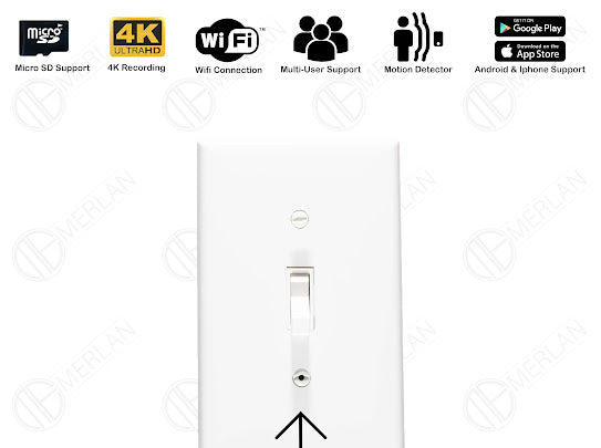 Hidden Surveillance Camera Light Switch, Security spy Camera